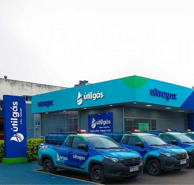 Imagem de um botijão de gás azul